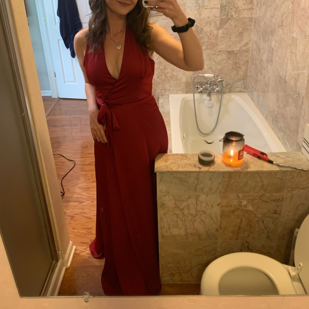 Anthropologie Hutch Dress, Red Satin Wrap Dress